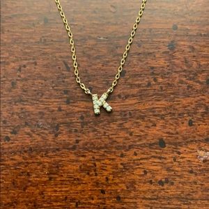 Gold Plated Delicate Initial “K” 16” Necklace